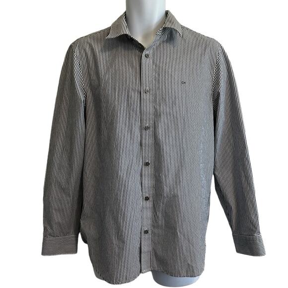 Calvin Klein Other - Calvin Klein Striped Button Up Shirt Size Medium Gray White